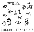 ワンポイントで使える可愛い手描きイラスト 123212407
