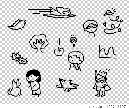 Cute hand-drawn illustrations that can be used as a focal point 123212407