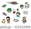 ワンポイントで使える可愛い手描きイラスト 123212408