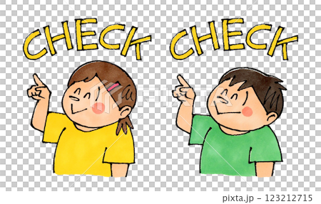 指差す子供(CHECK) 123212715