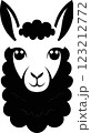 Llama, alpaca illustration in black and white tones colors 123212772