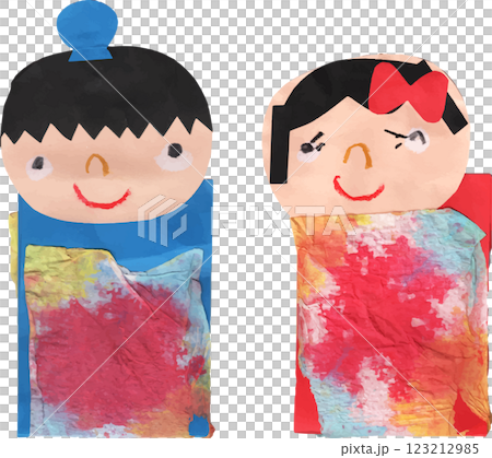 子供が制作した織姫と彦星 123212985
