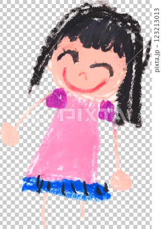 一個孩子畫的女孩 123213013