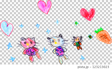 子供が描いたねこのキャラクター 子供が描いたねこのキャラクター 123213023