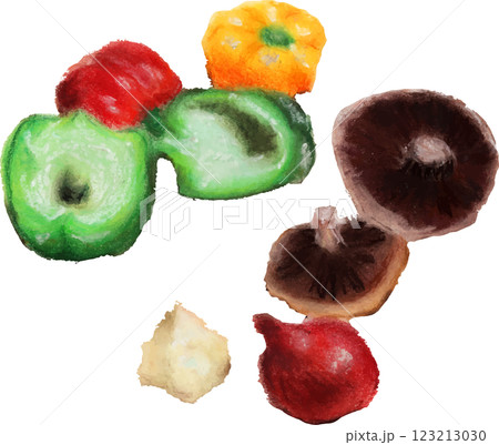 野菜のパステル画 123213030