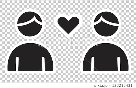Simple icon illustration of gay couple 123213431