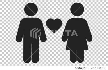 Simple icon illustration of a couple 123213432