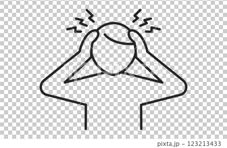 Simple icon illustration of a person suffering from a headache Simple icon illustration of a person suffering from a headache 123213433