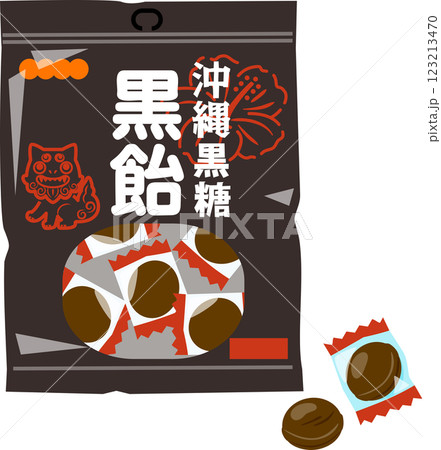 黒飴のパッケージ 黒飴のパッケージ 123213470