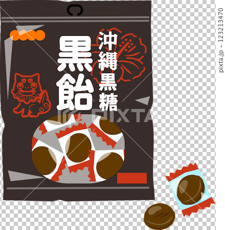 黒飴のパッケージ 黒飴のパッケージ 123213470
