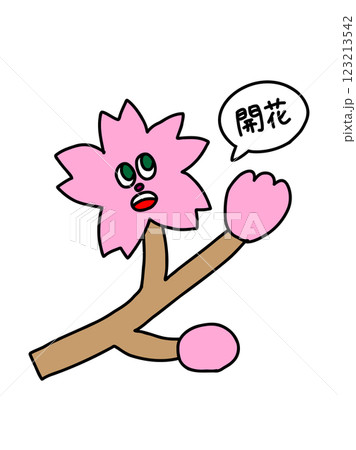 桜開花イラスト 123213542