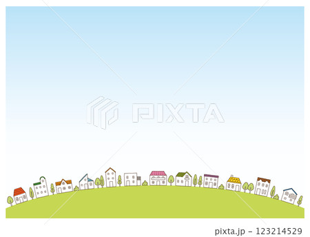 住宅街のイメージ　背景素材　住まい 123214529