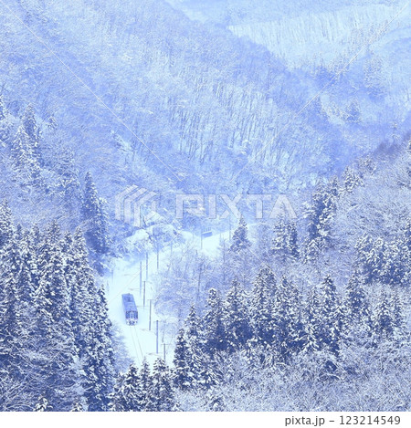雪景色のしなの鉄道 123214549