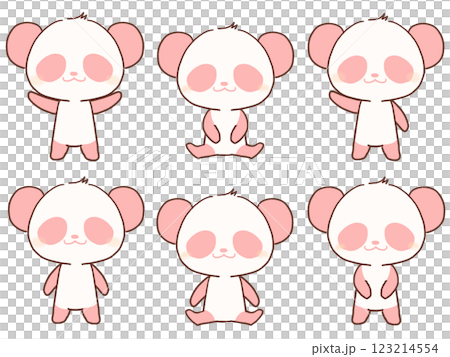 Panda set in various poses Panda set in various poses 123214554