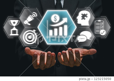 Explore dynamic sales growth strategies using modern technology and innovative marketing to boost business success. 123215050