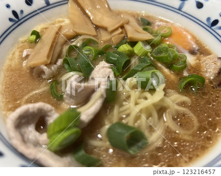 家庭的で素朴な自家製のラーメン 123216457