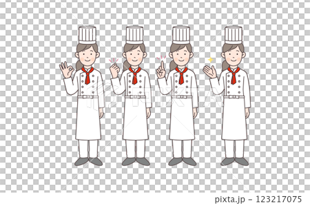 女廚師姿勢集01_全身 123217075