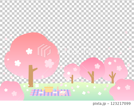 桜舞う春のお花見風景 桜舞う春のお花見風景 123217099