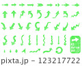 手書き風矢印セット（緑） 123217722