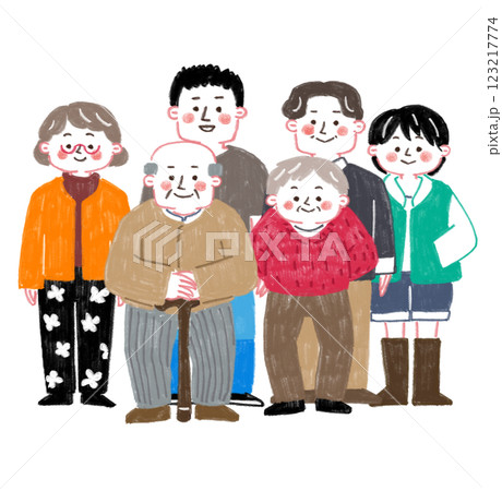 家族の絵 14×18 F0キャンバス 2-5人（匹）家族絵 絵画 the nephew 通販 14196980