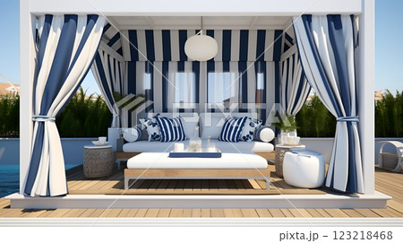 Relaxing Cabana by the Pool 123218468