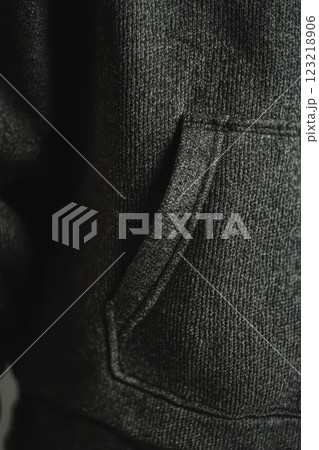 High-End Hoodie Pocket Detail on Textured Fabric Showcasing Minimal Design for Product Highlight High-End Hoodie Pocket Detail on Textured Fabric Showcasing Minimal Design for Product Highlight 123218906