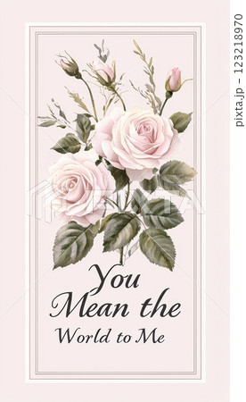 Elegant Mother's Day Card Design with Pastel Roses and Heartfelt Message 123218970