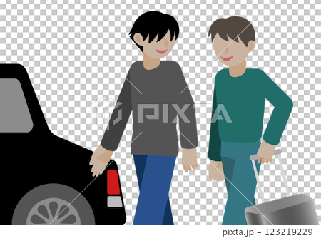 車に誘導する反社会的勢力の人と犯罪に関わると知りながら着いていく人 123219229