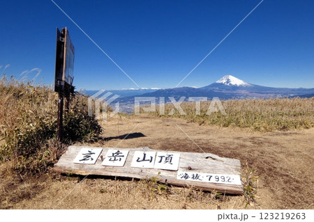 玄岳山頂と富士山 玄岳山頂と富士山 123219263