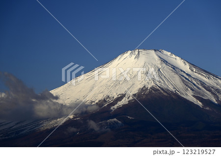 2月、富士の夜明け (撮影地：山中湖村、明神山パノラマ台) 123219527