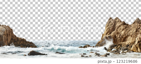 Rocky Ocean Shoreline 123219686