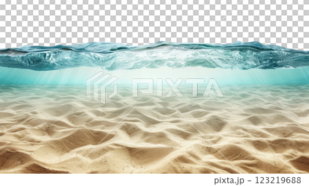 Water Surface with Sandy Sea Bottom 123219688
