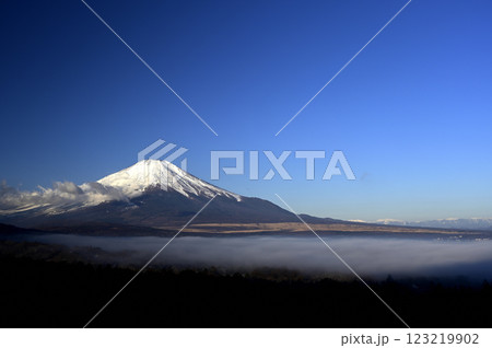 2月、富士の夜明け (撮影地：山中湖村、明神山パノラマ台) 123219902