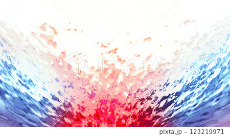 高温の赤と冷たい青い斑テクスチャーが吹き上がる白背景抽象テクスチャ。 123219971