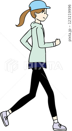 走っている女性のシンプルなイラスト 走っている女性のシンプルなイラスト 123219996