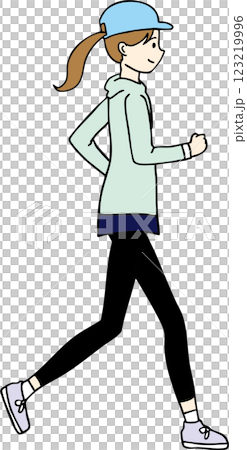 走っている女性のシンプルなイラスト 走っている女性のシンプルなイラスト 123219996