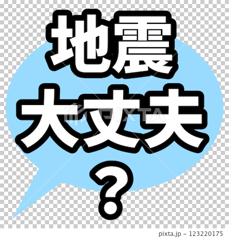 A simple speech bubble: "Are you okay with the earthquake?" 123220175