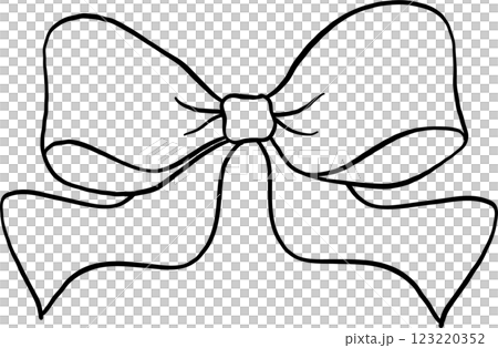 Coquette Bow Hand Drawn Outline 123220352