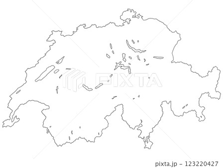 白地図　スイス 123220427
