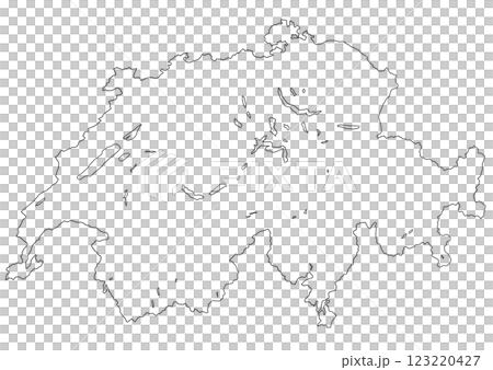 白地図　スイス 123220427