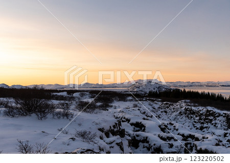 Winter landscape from Thingvellir National Park 123220502