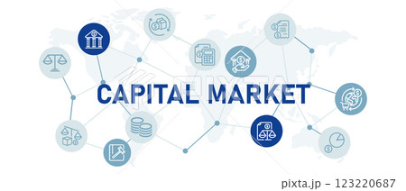 Capital market icon set with illustration government planning investment financial strategy trade balance global connection economy management GDP growth report monetary policy design Capital market icon set with illustration government planning investment financial strategy trade balance global connection economy management GDP growth report monetary policy design 123220687
