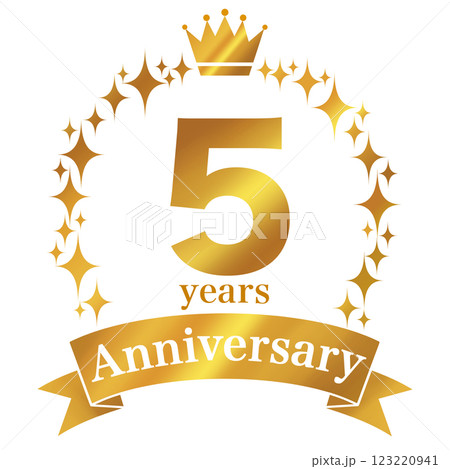 5周年記念　アニバーサリー　ロゴ　エンブレム 123220941