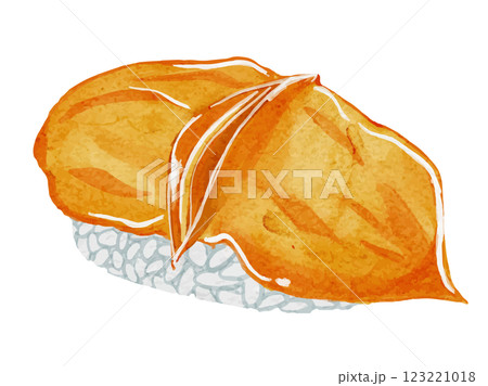 水彩で描いた日本食お寿司の赤貝のイラスト素材 水彩で描いた日本食お寿司の赤貝のイラスト素材 123221018