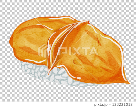 水彩で描いた日本食お寿司の赤貝のイラスト素材 水彩で描いた日本食お寿司の赤貝のイラスト素材 123221018