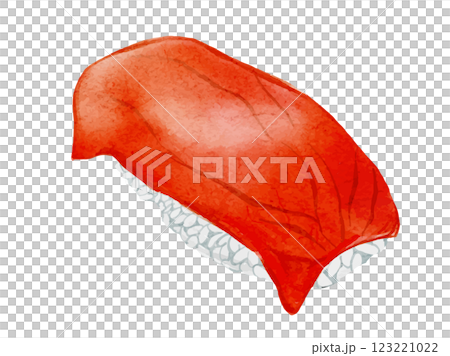 Watercolor illustration of Japanese food sushi tuna 123221022