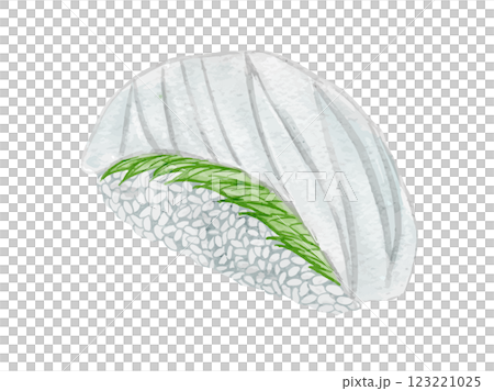 日本壽司 engawa 的水彩插圖 123221025