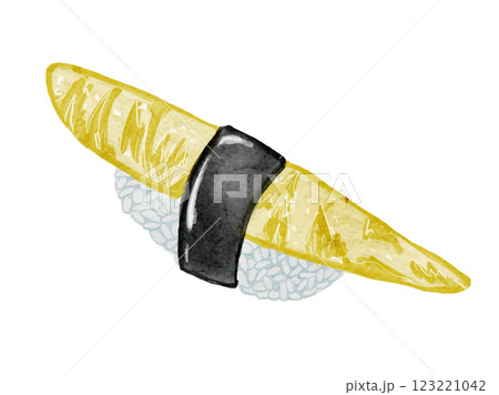 水彩で描いたお寿司数の子かずのこのイラスト素材 123221042