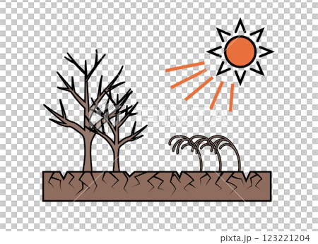Extreme weather drought icon illustration 123221204