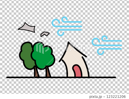 Abnormal weather strong wind icon illustration 123221206